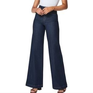 Ann Taylor 90s Y2K Loft Women's Blue Wide Leg Retro Wash Trouser‎ Jeans Sz 8 New